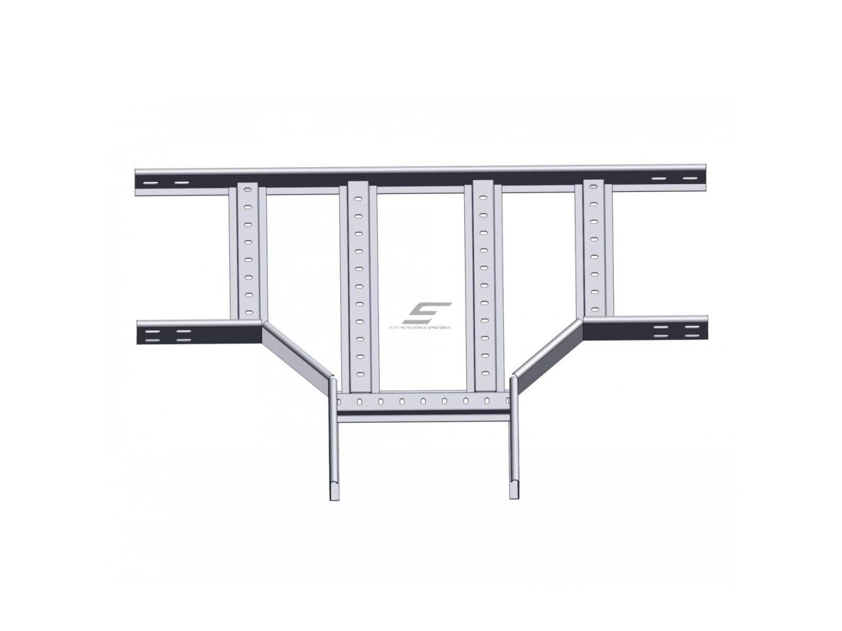 Horizontali T formos jungtis kopėčių tipo kabelių loviams | 600x60 mm | 1.5mm plienas | karšto cinkavimo Horizontali T formos jungtis kopėčių tipo kabelių loviams | 600x60 mm | 1.5mm plienas | karšto cinkavimo