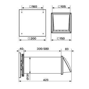 Kanałowy mini rekuperator ścienny | D125 | 220–240V | IP24 5 Kanałowy mini rekuperator ścienny | D125 | 220–240V | IP24 5