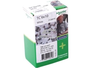 Laikiklis plokščiam laidui | kabeliui | TC 6x10mm / 2x25mm | 100vnt. | baltas | Schneider Electric | Thorsman | 2126019 | 7315882126018