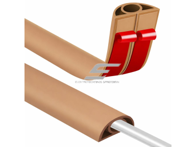 Kabelių kanalas su lipnia juosta | lankstus PVC plastikas | 50 mm | karpomas | 3 m | ruda Kabelių kanalas su lipnia juosta | lankstus PVC plastikas | 50 mm | karpomas | 3 m | ruda