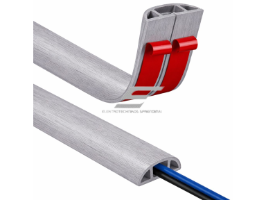 Kabelių kanalas su lipnia juosta | lankstus PVC plastikas | 20 mm | karpomas | 3 m | pilkos medžio tekstūros Kabelių kanalas su lipnia juosta | lankstus PVC plastikas | 20 mm | karpomas | 3 m | pilkos medžio tekstūros