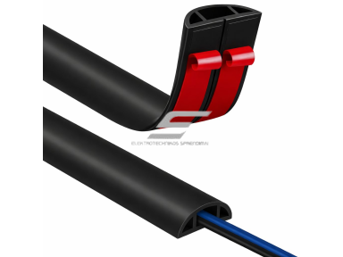 Kabelių kanalas su lipnia juosta | lankstus PVC plastikas | 30 mm | karpomas | 3 m | juoda Kabelių kanalas su lipnia juosta | lankstus PVC plastikas | 30 mm | karpomas | 3 m | juoda