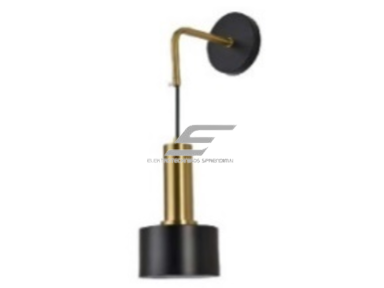 Šviestuvas tvirtinamas ant sienos | E27 | 1x35W | 230V | Ø130x250mm | be lempučių | IP20 | juodas korpusas | baltas vidus