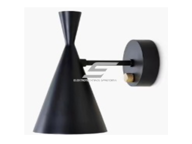 Šviestuvas tvirtinamas ant sienos | E27 | 1x35W | 230V | Ø120x280mm | be lempučių | IP20 | juodas korpusas | auksinis vidus Šviestuvas tvirtinamas ant sienos | E27 | 1x35W | 230V | Ø120x280mm | be lempučių | IP20 | juodas korpusas | auksinis vidus