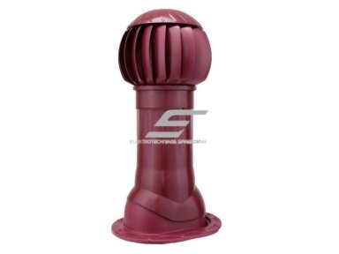 Rotacinis deflektorius D160 su padu | metalinei stogo dangai | komplektas su izoliuota anga | ABS | tamsiai raudonas Rotacinis deflektorius D160 su padu | metalinei stogo dangai | komplektas su izoliuota anga | ABS | tamsiai raudonas