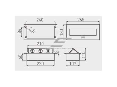 Kištukinių lizdų blokas | montuojamas į baldus | užsidarantis | 2xSchuko | USB-A | 265x130x63mm | 1,5m kabelis | juodas | AE-PBU02GS-20 | 5901867157065 Kištukinių lizdų blokas | montuojamas į baldus | užsidarantis | 2xSchuko | USB-A | 265x130x63mm | 1,5m kabelis | juodas | AE-PBU02GS-20 | 5901867157065