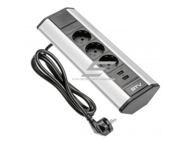 Kištukinių lizdų blokas | montuojamas ant paviršiaus | kampinis | 3xSchuko | 2xUSB-A | sidabrinis | AE-PBKT3S2U-80 | 5901867162809 Kištukinių lizdų blokas | montuojamas ant paviršiaus | kampinis | 3xSchuko | 2xUSB-A | sidabrinis | AE-PBKT3S2U-80 | 5901867162809