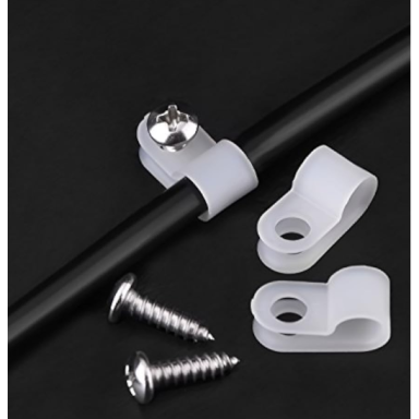 Cable | wire holder | R type | 5/8R (16mm) | round | white | 100pcs.