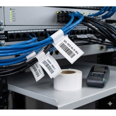 Cable marking label | F-type "flag" shape | 25x38 + 40mm | white | thermal | for cable and wire marking Cable marking label | F-type "flag" shape | 25x38 + 40mm | white | thermal | for cable and wire marking