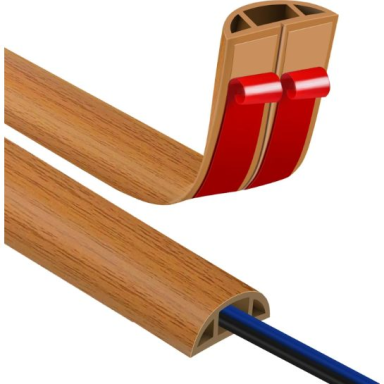 Kabeļu kanāls ar līmlenti | elastīgs PVC plastmasas materiāls | 50 mm | griežams | 6 m | brūna koka tekstūra Kabeļu kanāls ar līmlenti | elastīgs PVC plastmasas materiāls | 50 mm | griežams | 6 m | brūna koka tekstūra