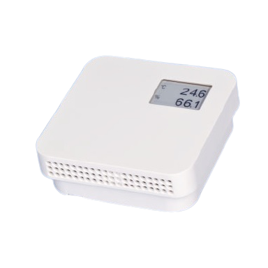 Digitāls telpas temperatūras un mitruma sensors ar LCD | 0–10 V DC / 4–20 mA Digitāls telpas temperatūras un mitruma sensors ar LCD | 0–10 V DC / 4–20 mA