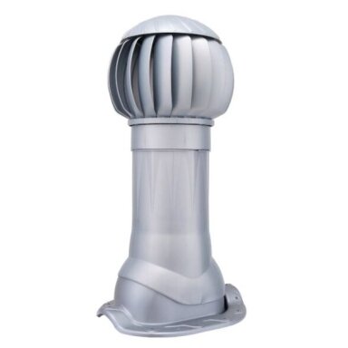 Rotary deflector D160 with flashing | for bitumen roofing | kit with insulated outlet | ABS | silver Rotary deflector D160 with flashing | for bitumen roofing | kit with insulated outlet | ABS | silver