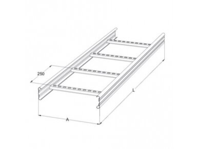 Kabelinės kopėčios | 6000x300x60x1mm | plieninės | karšto cinkavimo | pilkos | MEKA | KS20-300 L6000 PG | 1449503 1 Kabelinės kopėčios | 6000x300x60x1mm | plieninės | karšto cinkavimo | pilkos | MEKA | KS20-300 L6000 PG | 1449503 1