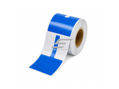 Kabelio žymėjimo etiketė | F tipo dvipusė | 25x38 + 38mm | mėlyna | 400 vnt/rul. | laidų ir kabelių ženklinimui Kabelio žymėjimo etiketė | F tipo dvipusė | 25x38 + 38mm | mėlyna | 400 vnt/rul. | laidų ir kabelių ženklinimui