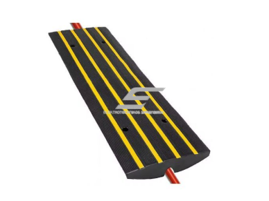 Kabelių apsauginė rampa | 1 kanalo | guminė kabelių apsauga | 1220x410x64 mm | su užvažiavimo funkcija | geltona/juoda | lauko sąlygoms Kabelių apsauginė rampa | 1 kanalo | guminė kabelių apsauga | 1220x410x64 mm | su užvažiavimo funkcija | geltona/juoda | lauko sąlygoms