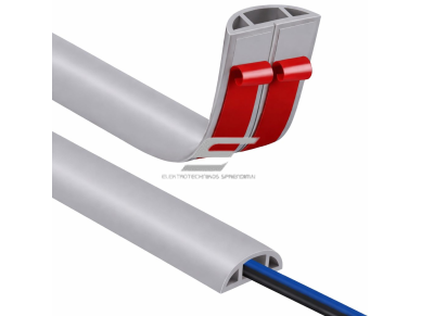 Kabelių kanalas su lipnia juosta | lankstus PVC plastikas | 20 mm | karpomas | 3 m | pilka Kabelių kanalas su lipnia juosta | lankstus PVC plastikas | 20 mm | karpomas | 3 m | pilka