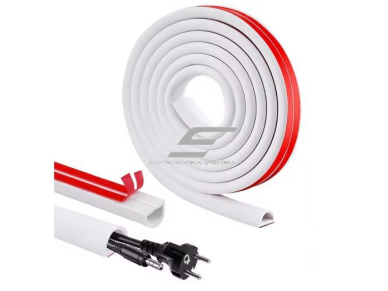 Kabelių kanalas su lipnia juosta | lankstus PVC plastikas | 15x10mm | karpomas | 3m | balta Kabelių kanalas su lipnia juosta | lankstus PVC plastikas | 15x10mm | karpomas | 3m | balta