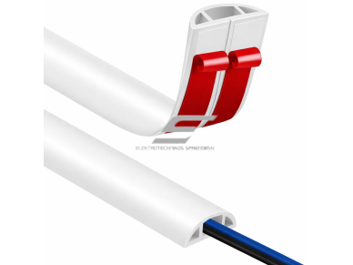 Kabelių kanalas su lipnia juosta | lankstus PVC plastikas | 20 mm | karpomas | 3 m | balta Kabelių kanalas su lipnia juosta | lankstus PVC plastikas | 20 mm | karpomas | 3 m | balta