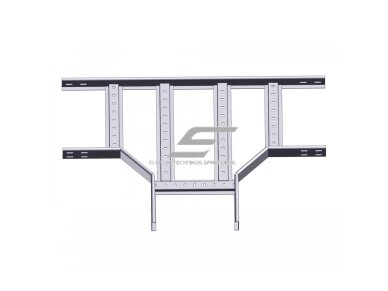 Horizontali T formos jungtis kopėčių tipo kabelių loviams | 200x60 mm | 1.5mm plienas | karšto cinkavimo Horizontali T formos jungtis kopėčių tipo kabelių loviams | 200x60 mm | 1.5mm plienas | karšto cinkavimo
