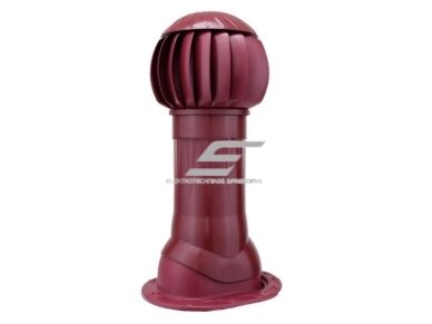 Rotacinis deflektorius D160 su padu | metalinei stogo dangai | komplektas su izoliuota anga | ABS | tamsiai raudonas Rotacinis deflektorius D160 su padu | metalinei stogo dangai | komplektas su izoliuota anga | ABS | tamsiai raudonas