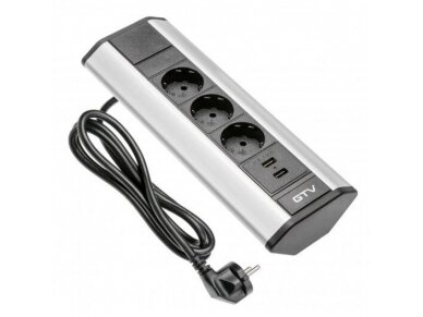 Kištukinių lizdų blokas | montuojamas ant paviršiaus | kampinis | 3xSchuko | 2xUSB-A | sidabrinis | AE-PBKT3S2U-80 | 5901867162809 Kištukinių lizdų blokas | montuojamas ant paviršiaus | kampinis | 3xSchuko | 2xUSB-A | sidabrinis | AE-PBKT3S2U-80 | 5901867162809