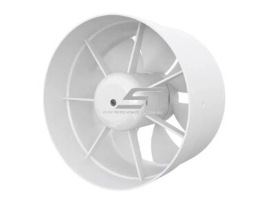 Kanalinis ventiliatorius | buitinis | vėdinimo sistemoms | D160 | 163x163x101mm | IP24 | plastikas | baltas 1