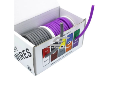 Karščiui ir šalčiui atsparus silikoninis elektros kabelis | 14AWG (~3.5 mm²) | 20 m | alavuotas varis | IP65 | -60…+200°C | pilka + violetinė Karščiui ir šalčiui atsparus silikoninis elektros kabelis | 14AWG (~3.5 mm²) | 20 m | alavuotas varis | IP65 | -60…+200°C | pilka + violetinė