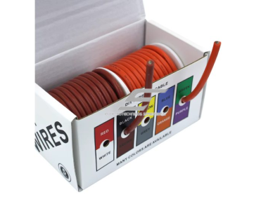 Karščiui ir šalčiui atsparus silikoninis elektros kabelis | 14AWG (~3.5 mm²) | 20 m | alavuotas varis | IP65 | -60…+200°C | raudona + ruda