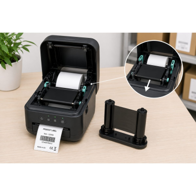 Thermal printer ribbon for labels | black | 50mm x 32m | for cable and wire marking | for thermal transfer label printers 1