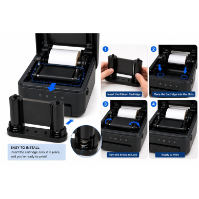 Thermal printer ribbon for labels | black | 50mm x 32m | for cable and wire marking | for thermal transfer label printers 2 Thermal printer ribbon for labels | black | 50mm x 32m | for cable and wire marking | for thermal transfer label printers 2