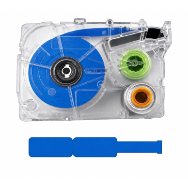Cable marking label | flag type | 12.5x74 + 35mm | blue | 70 pcs/roll | for wire and cable marking