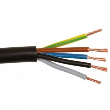 Kummist paindlik elektritoitekaabel | 5×4 mm² | 300/500 V AC | 5 soont | 60 °C | H05RR-F 5x4 Kummist paindlik elektritoitekaabel | 5×4 mm² | 300/500 V AC | 5 soont | 60 °C | H05RR-F 5x4