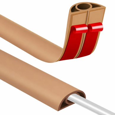 Cable duct with adhesive tape | flexible PVC plastic | 30 mm | cuttable | 3 m | brown Cable duct with adhesive tape | flexible PVC plastic | 30 mm | cuttable | 3 m | brown
