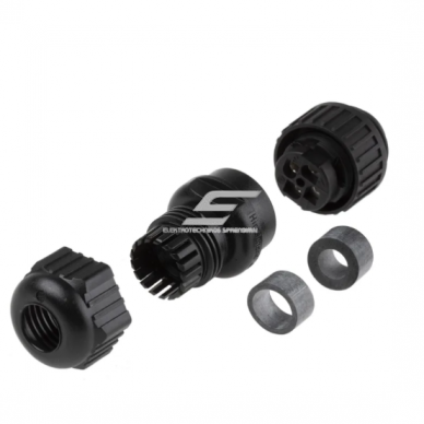 Industrial cable connection connector | 4 contacts (4P) | sealed | IP67 | round | plug (male) | nylon housing 1
