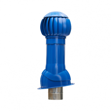 Rotary deflector D160 with flashing | for bitumen roofing | kit with insulated outlet | ABS | blue 2 Rotary deflector D160 with flashing | for bitumen roofing | kit with insulated outlet | ABS | blue 2
