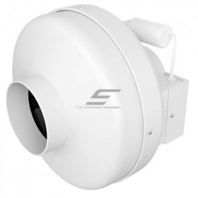Kanali tsentrifugaalventilaator | D125 | 370 m³/h | 52 W | 230 V | 310 Pa | plastkorpus | valge | 15622