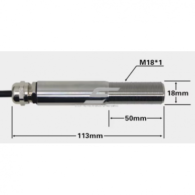 Бесконтактный инфракрасный (ИК) датчик температуры | 0–100 °C | M18 | 113mm | 10–24 В DC | 4–20мА | нержавеющая сталь 1