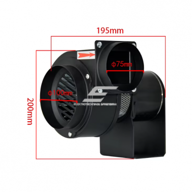 Tsentrifugaalpuhur | 45 W | 230 V | 162 m³/h | sisend Ø100 mm | väljund Ø75 mm | ES-CY100 5 Tsentrifugaalpuhur | 45 W | 230 V | 162 m³/h | sisend Ø100 mm | väljund Ø75 mm | ES-CY100 5