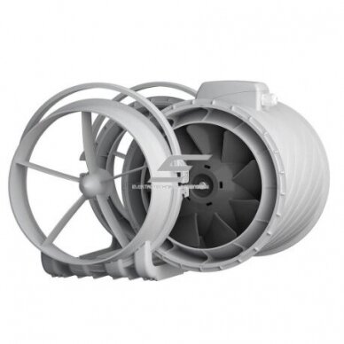 Kanālu jauktās plūsmas ventilators Turbo Join Compact 250 | D250 | 1405 m³/h | 225 W | 230 V | 2 ātrumi | 383×310×261 mm | balts | 01868 3