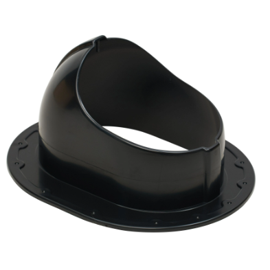 Ventilation outlet flashing for tile roofing | 330×265 mm | ABS | black 1