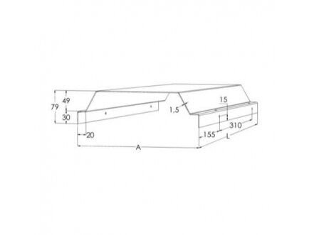 Kabelinių kopėčių dangtis | 1500x202x79mm | plieninis | karšto cinkavimo | pilkas | MEKA | SK-200 L=1550 PG | 1449712 1 Kabelinių kopėčių dangtis | 1500x202x79mm | plieninis | karšto cinkavimo | pilkas | MEKA | SK-200 L=1550 PG | 1449712 1