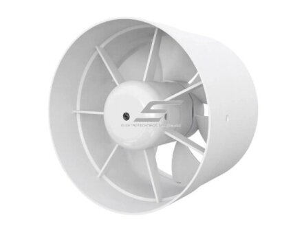 Kanalinis ventiliatorius | buitinis | vėdinimo sistemoms | D150 | 153x153x104mm | IP24 | plastikas | baltas 1
