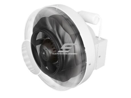 Kanalinis išcentrinis ventiliatorius | D250 | 1100 m³/h | 210 W | 230 V | 580 Pa | plastikinis korpusas | baltas | 15625 2