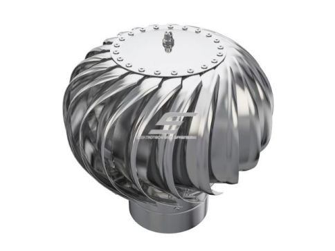 Rotacinis deflektorius D110 | rutuliniai guoliai | nerūdijantis plienas | sidabrinis 1 Rotacinis deflektorius D110 | rutuliniai guoliai | nerūdijantis plienas | sidabrinis 1