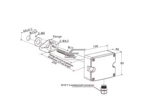 Kanalinis CO2 jutiklis | anglies dioksido koncentracijos matuoklis | RS485 / 4-20mA / 0-10V | 16-30VDC | IP65 2