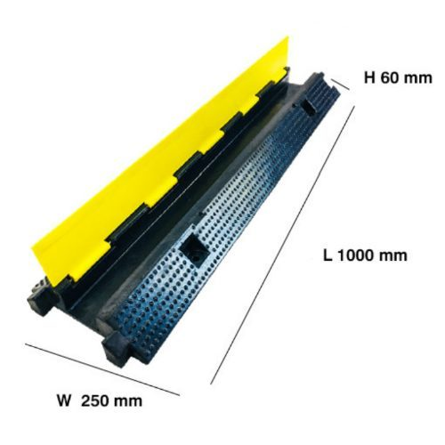 Cable protective ramp | 1 channel | rubber cable protection ramp | 1000x250x60 mm | yellow/black | for indoor and outdoor use 2 Cable protective ramp | 1 channel | rubber cable protection ramp | 1000x250x60 mm | yellow/black | for indoor and outdoor use 2