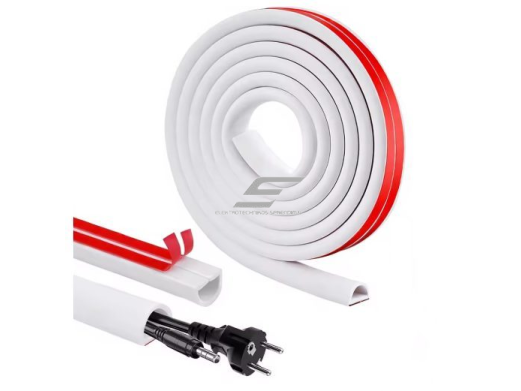 Kabelių kanalas su lipnia juosta | lankstus PVC plastikas | 15x10mm | karpomas | 3m | balta Kabelių kanalas su lipnia juosta | lankstus PVC plastikas | 15x10mm | karpomas | 3m | balta