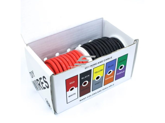 Karščiui ir šalčiui atsparus silikoninis elektros kabelis | 14AWG (~3.5 mm²) | 20 m | alavuotas varis | IP65 | -60…+200°C | raudona + juoda Karščiui ir šalčiui atsparus silikoninis elektros kabelis | 14AWG (~3.5 mm²) | 20 m | alavuotas varis | IP65 | -60…+200°C | raudona + juoda
