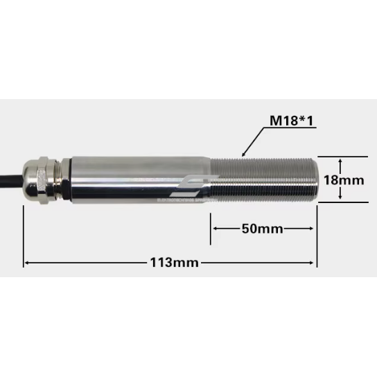 Бесконтактный инфракрасный (ИК) датчик температуры | 0–100 °C | M18 | 113mm | 10–24 В DC | 4–20мА | нержавеющая сталь 1