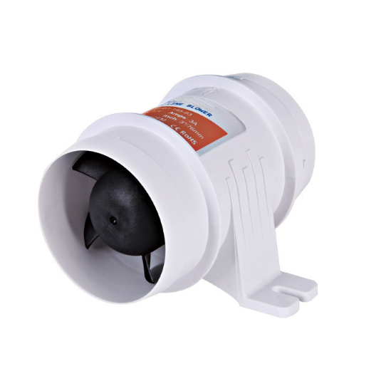 In-line duct fan | 12 V DC | 270 CFM (~459 m³/h) | 4″ (100 mm) | axial impeller | ES-ISURE4 In-line duct fan | 12 V DC | 270 CFM (~459 m³/h) | 4″ (100 mm) | axial impeller | ES-ISURE4